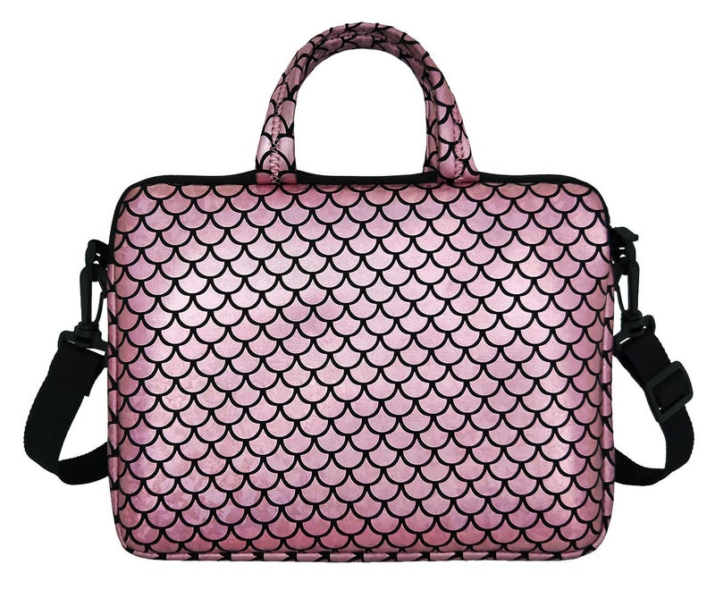 Youda 11.6-Inch Laptop Shoulder Messenger Carrying Bag Case Sleeve For 11" 11.6" 12" 12.5 inch Macbook/Notebook/Ultrabook/Chromebook, Mermaid Scale - Image 2